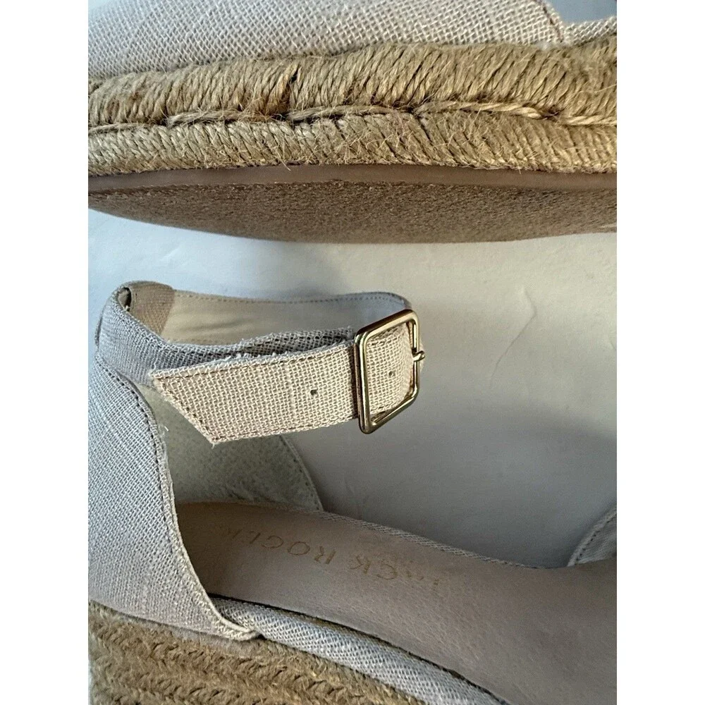 Jack Rogers Shoes Womens SZ 9 Palmer Canvas Espadrilles Closed Toe Wedge Sandals